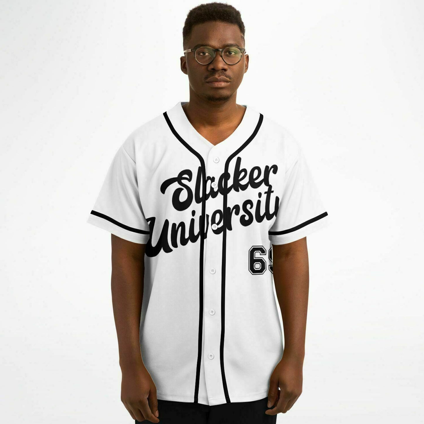 Slacker University Baseball Jersey White